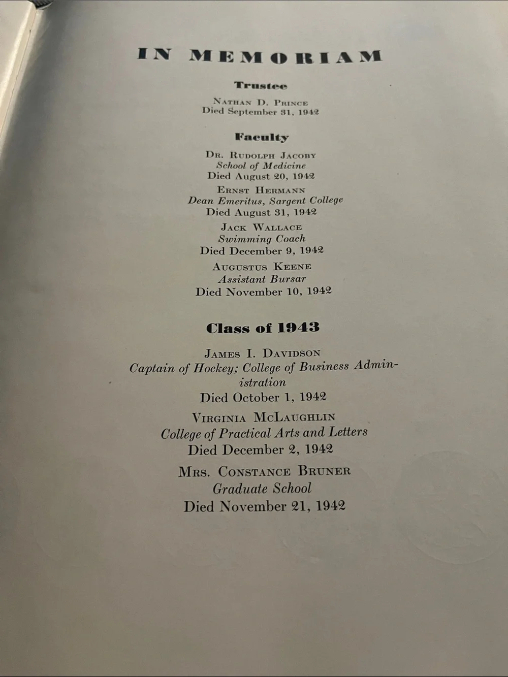 Embossed Brown Hub Boston University 1943